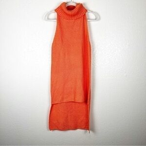Sabo Skirt Orange Dani Skirt Turtleneck Sweater High Low Dress Size XS